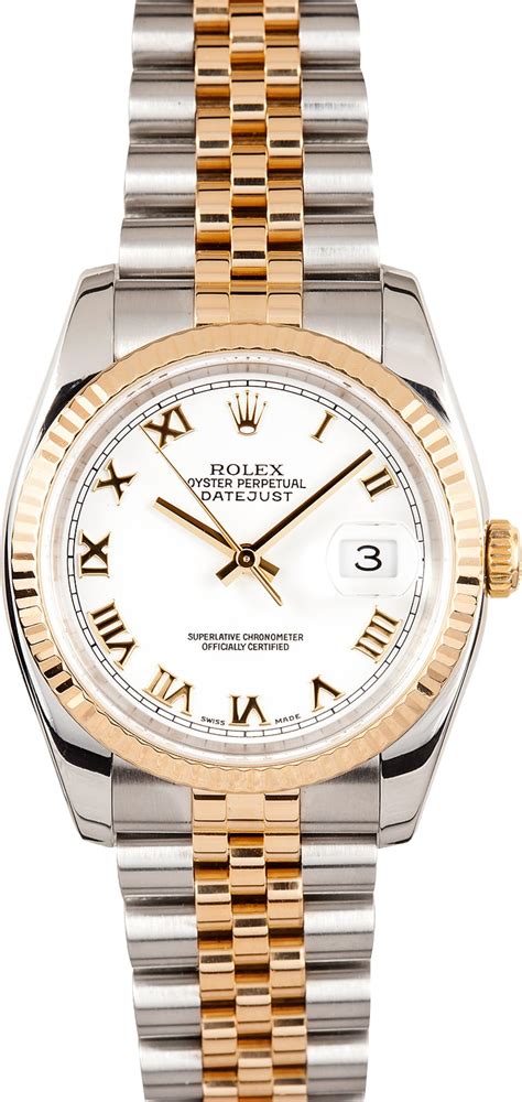 rolex datejust 31mm 2-tone gold white roman markers|Rolex Datejust price.